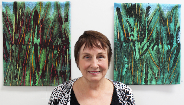 Judi Nikoleski with TENDER TREES 1 & 2.